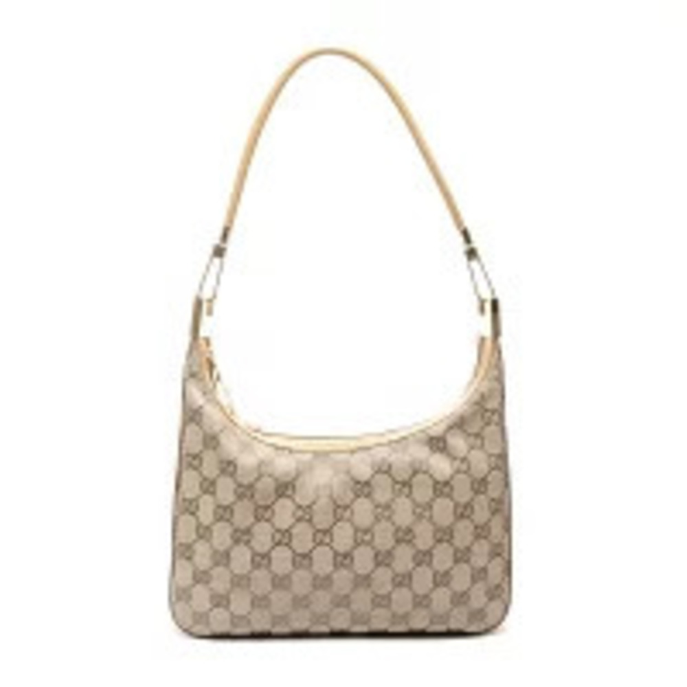 Gucci GG Canvas One Shoulder Hobo Bag Brown
